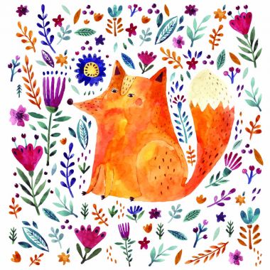 Şirin fox ve çiçekler