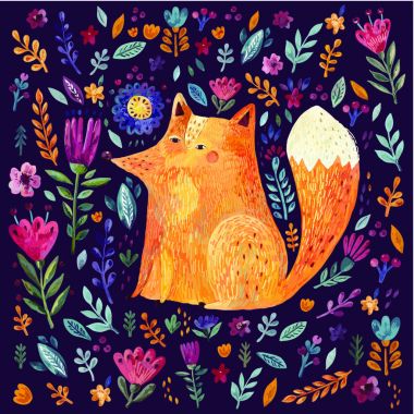 Şirin fox ve çiçekler