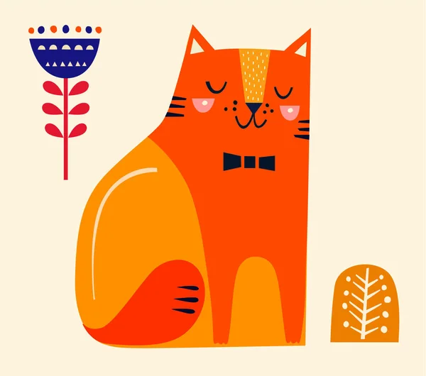 Симпатичная декоративная кошка — стоковый вектор