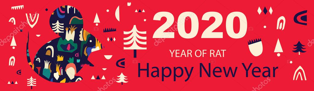 Happy New Year 2020 vector logo design. Design of cover for 2020. Calendar design, brochure, catalog, card, banner, wallpaper.
