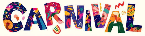 Bela Ilustração Vetorial Com Design Para Carnaval Brasil — Vetor de Stock