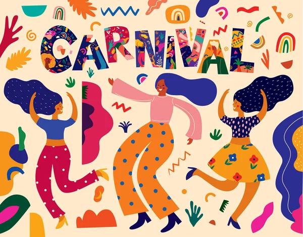 Hermosa Ilustración Vectorial Con Diseño Para Carnaval Brasil — Vector de stock