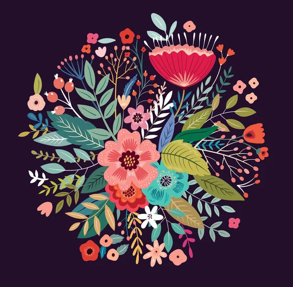 Прекрасный Букет Весенних Цветов — стоковый вектор