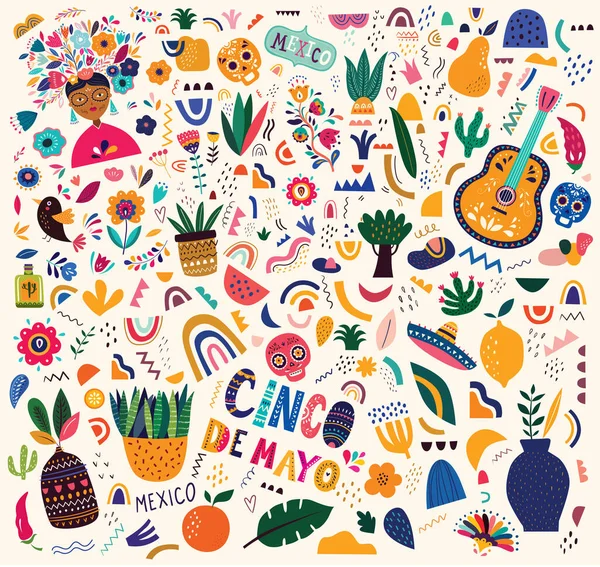 Beautiful Vector Illustration Design Mexican Holiday May Cinco Mayo Vector — стоковий вектор