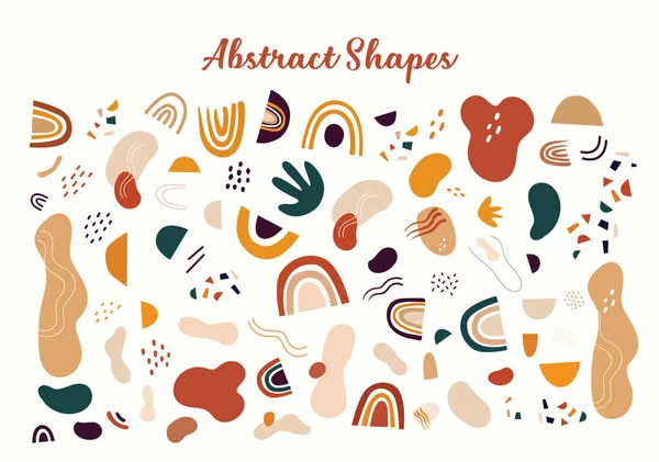 Decorative Abstract Collection Colorful Doodles Abstract Shapes Hand Drawn Modern — Stock Vector