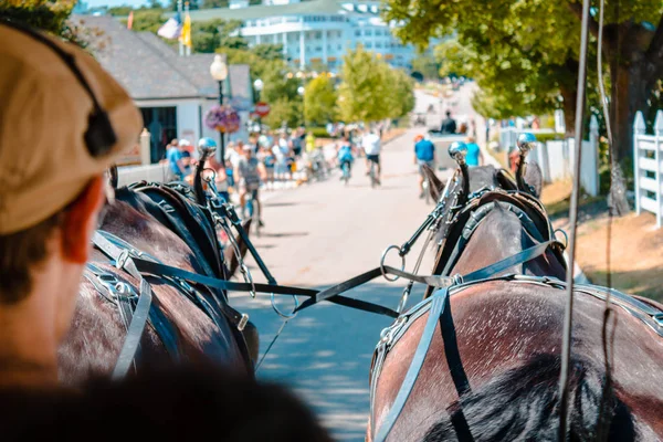 Tour Mackinac Island Horse Carriage Tour — Stock Photo, Image
