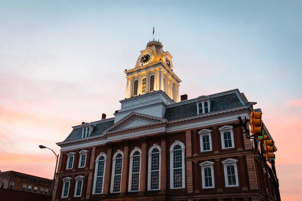 View Old Courthouse Indiana Sunset — Stock Photo, Image