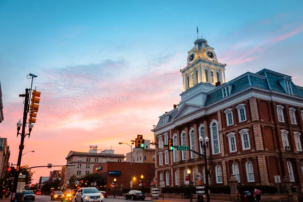 Indiana Pennsylvania Old Courthouse Sunset — Stock Photo, Image