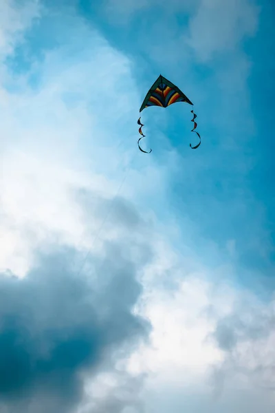 ビーチで夏の曇り日中凧 — ストック写真