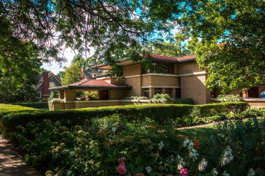 Frank Lloyd Wright 'ın inşa ettiği Meyer May Evi sokaktan çekilmiş.