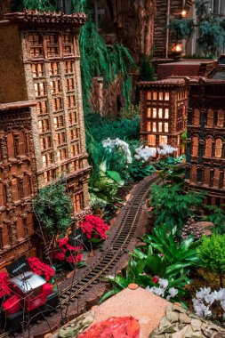 Şehir merkezindeki Grand Rapids Modeli Frederik Meijer Bahçeleri 'ndeki tren bahçesi.