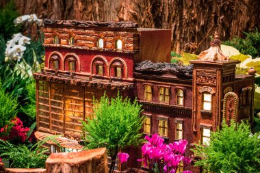 Frederik Meijer Bahçeleri 'ndeki tren bahçesindeki binaların modeli.