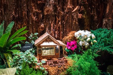 Frederik Meijer Bahçeleri 'ndeki tren bahçesinde Jersey kavşağı modeli.