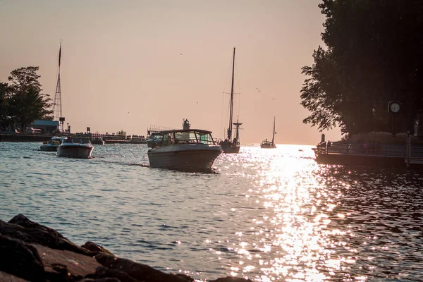 Boten Komen Haven Een Zomerdag South Haven Michigan — Stockfoto