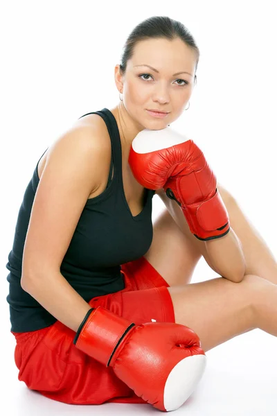 Femme Active Boxer Féminin — Photo