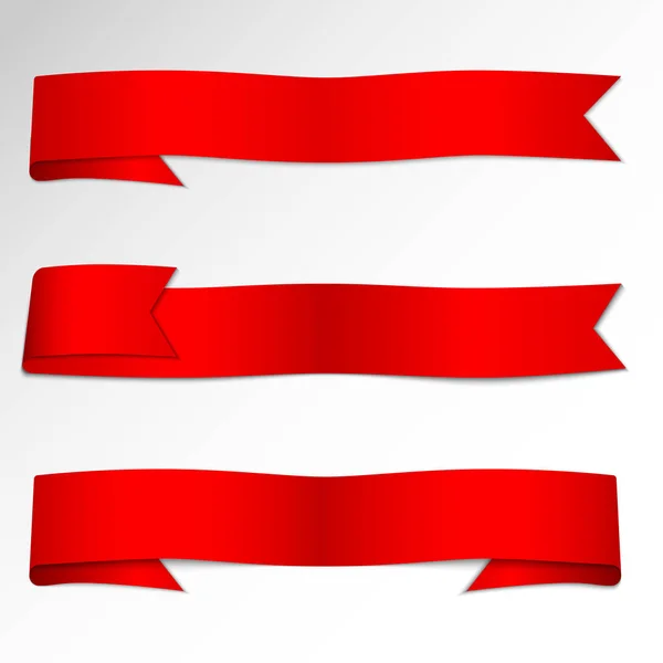 Banner de fita vermelha dobrável — Vetor de Stock