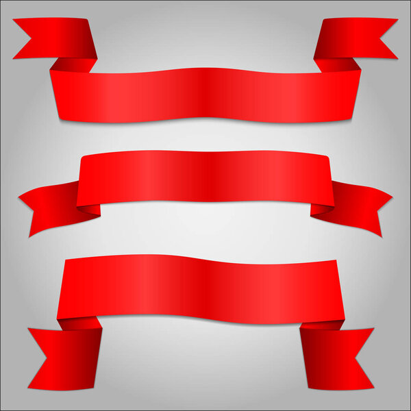 Symmetry red ribbon banner