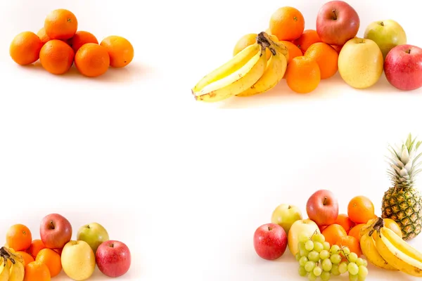 Several Kinds Fruits White Background — Stock Photo, Image