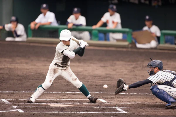 Paisaje de un juego de béisbol japonés de secundaria —  Fotos de Stock