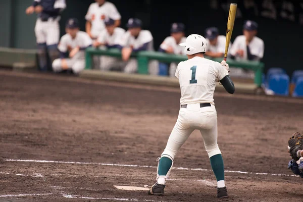 Landschap van een Japanse middelbare school honkbal wedstrijd — Stockfoto