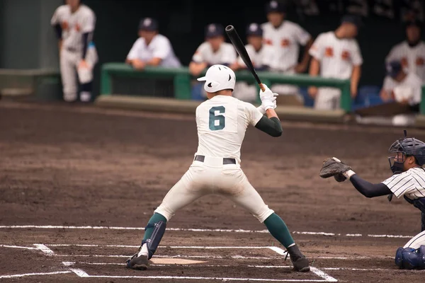 Landschap van een Japanse middelbare school honkbal wedstrijd — Stockfoto