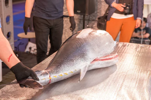 Hakata Japan Tuna Demolition Show — Stock fotografie