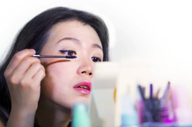 genç güzel portresi ve tatlı Asya Çin wom kadar yakın