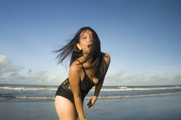 Estilo Vida Natural Retrato Joven Atractiva Feliz Mujer Japonesa Asiática — Foto de Stock