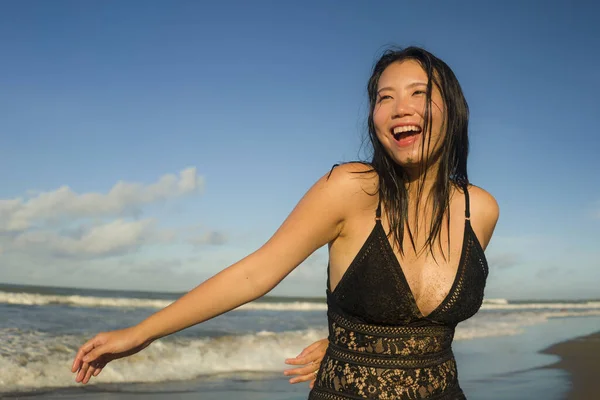 Estilo Vida Natural Retrato Jovem Atraente Feliz Asiático Japonês Mulher — Fotografia de Stock