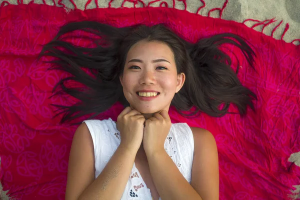 Aire Libre Fresco Natural Retrato Joven Hermosa Feliz Mujer China —  Fotos de Stock
