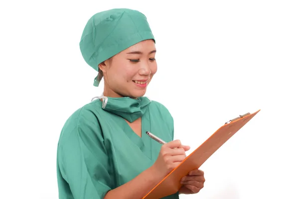 Молодая Привлекательная Эффективная Азиатская Китайская Медицина Врач Женщина Медсестра Больницы — стоковое фото