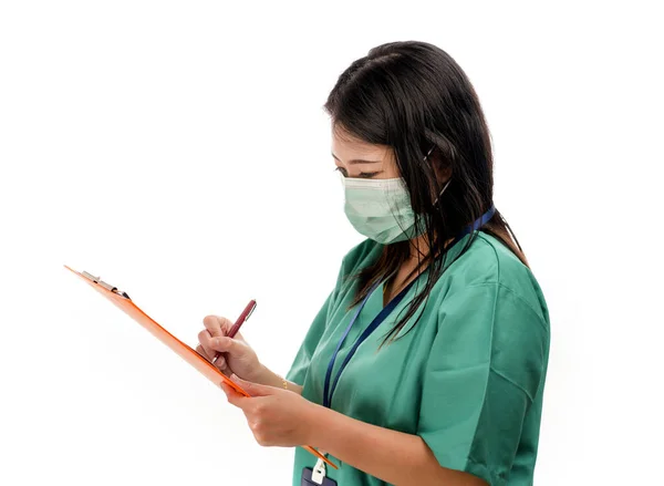 Jovem Atraente Eficiente Asiático Chinês Medicina Médico Mulher Hospital Enfermeira — Fotografia de Stock