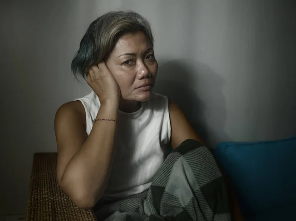 Crisis Señora Madura Interior Estilo Vida Retrato Mujer Mediana Edad — Foto de Stock