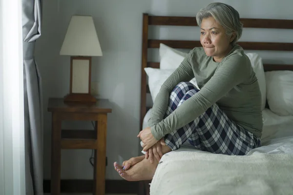 Crisis Señora Madura Interior Estilo Vida Retrato Mujer Mediana Edad — Foto de Stock