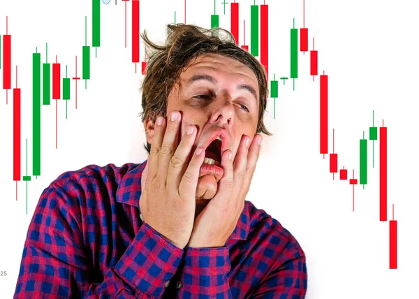 Forex Och Aktiemarknaden Handel Stress Och Risk Galen Stressad Och — Stockfoto