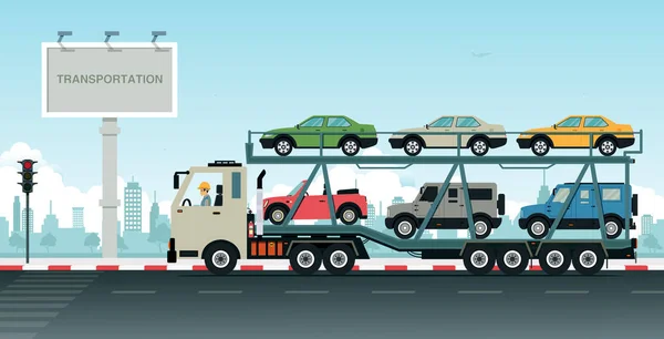 Truck transport vehicles — Stock Vector