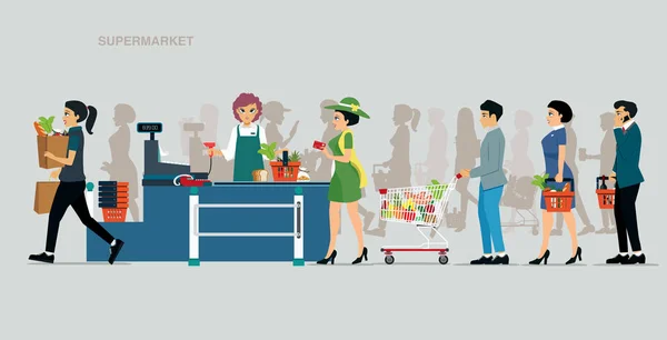Pontos de pagamento de supermercado —  Vetores de Stock