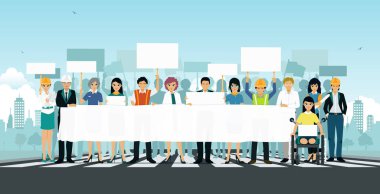 İşçi ve insanlar protesto