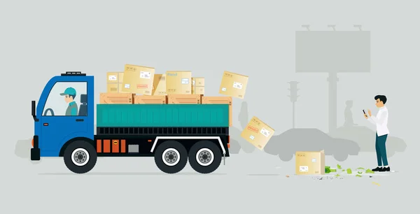 Camion cargo irresponsable — Image vectorielle