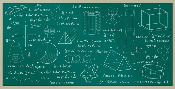 Pizarra Escrita Con Fórmulas Físicas Matemáticas — Archivo Imágenes Vectoriales