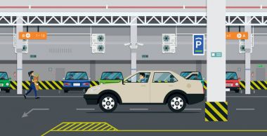 Sürücü binada Park arıyor.