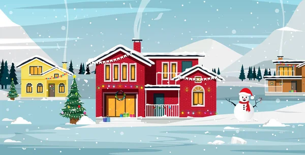 Kerst huis — Stockvector