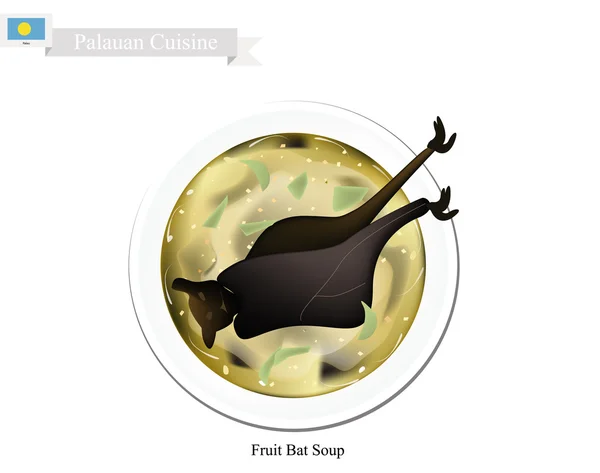 Суп из фруктовых летучих мышей Палау, популярное блюдо в Палау — стоковый вектор