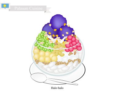 Halo Halo veya Palau buz süt ve meyve ile traş