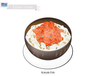 Kokoda balık veya taze hindistan cevizi sütü Fiji çiğ balık