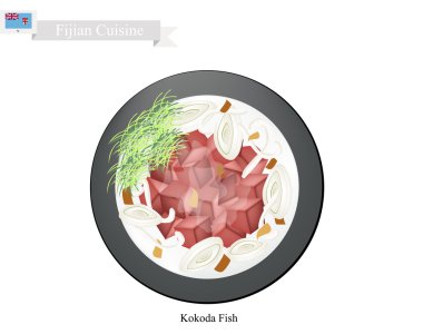 Kokoda balık veya taze hindistan cevizi sütü Fiji çiğ balık