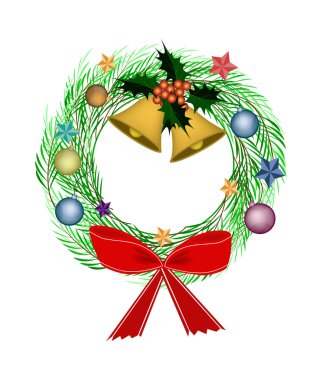  Noel dekorasyonu ile Noel çelenk çam yaprakları