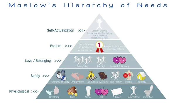 Hierarki av behov Diagram över människors Motivation — Stock vektor