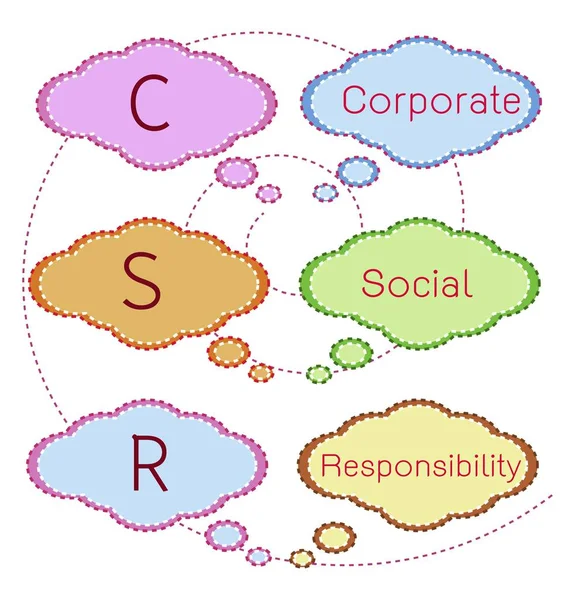 Komiksové bubliny s Csr nebo sociální odpovědnosti — Stockový vektor