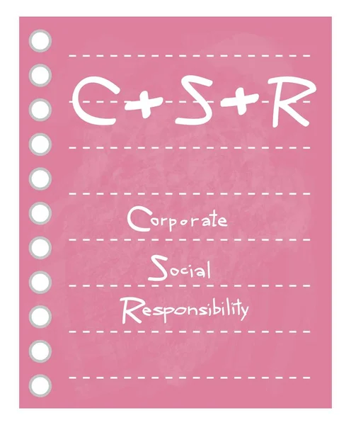 Pink Paper с корпоративной социальной ответственностью — стоковый вектор